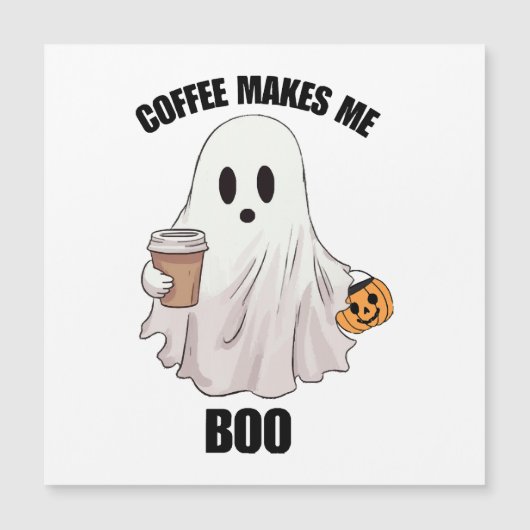 Ghost Coffee Halloween Funny Magnetkarte (Vorderseite)