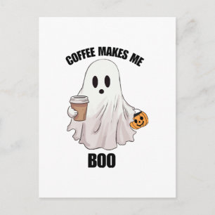 Ghost Coffee Halloween Funny Postkarte
