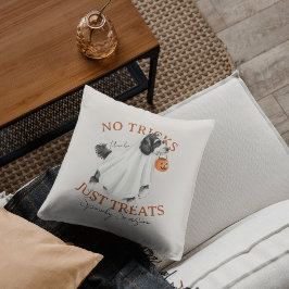 Ghost Costume Hund Doodle Spooky Jahreszeit Kissen