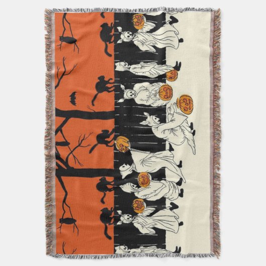 Ghost Costume Kürbislaterne Black Cat Bat Owl Decke (Vorderseite Vertikal)