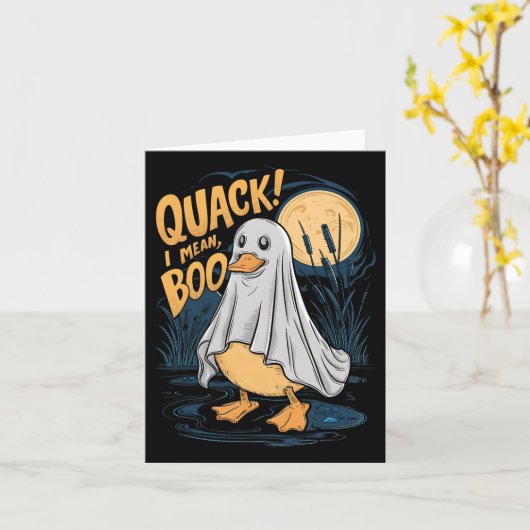 Ghost Costume Niedlich Duck Quack I Gemein Boo Spo Karte (Gelbe Blume)