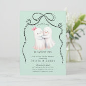 Ghost Couple Baby Dusche Einladung (Stehend Vorderseite)