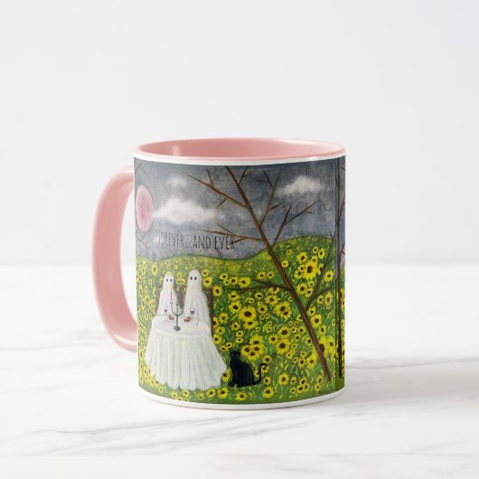 Ghost Couple mit Blume Art Tasse (Vorderseite Links)