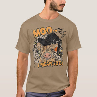 Ghost Cow Hexe Moo I Gemein Boo Pumpkin Moon Hallo T-Shirt