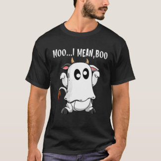 Ghost Cow Moo I Gemein Boo Funny Pumpkin Bauer Hal T-Shirt