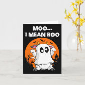 Ghost Cow Moo I Gemein Boo Halloween Funny Cow Lov Karte (Gelbe Blume)