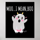 Ghost Cow Moo I Gemein Boo Halloween Geschenk Poster (Vorne)