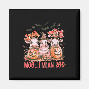 Ghost Cow Moo I Gemein Boo Pumpkin Halloween Magnet