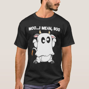 Ghost Cow Moo I Gemein Boo Pumpkin Moon Halloween T-Shirt