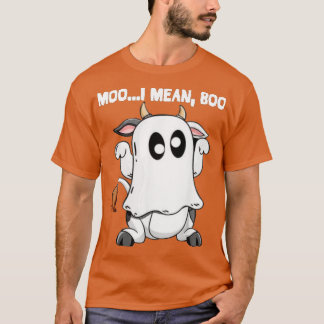 Ghost Cow Moo I Gemein Boo Pumpkin Moon Halloween T-Shirt