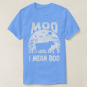 Ghost Cow Moo I Mean Boo Pumpkin Moon Halloween fo T-Shirt (Design vorne)
