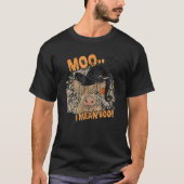 Ghost Cow Moo I Mean Boo Pumpkin Moon Halloween T-Shirt (Vorderseite)