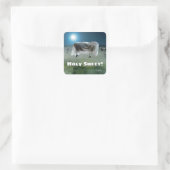 Ghost Cow Quadratischer Aufkleber (Tasche)