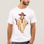 Ghost Cowboy Halloween Funny Haunted Costume T-Shirt (Vorderseite)