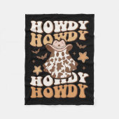 Ghost Cowboy Hat Bats Rodeo Western Halloween Fleecedecke (Vorderseite)