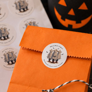Ghost Cowboy Western Thema Spooky Halloween-Party Runder Aufkleber