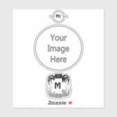 Ghost Crab Silhouette Casting a Shadow Monogram Aufkleber (Blatt)