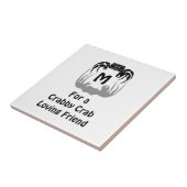 Ghost Crab Silhouette Casting a Shadow Monogram Fliese (Seite)