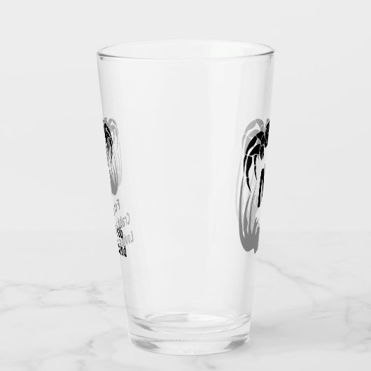 Ghost Crab Silhouette Casting a Shadow Monogram Glas (Links)