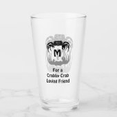 Ghost Crab Silhouette Casting a Shadow Monogram Glas (Vorderseite)