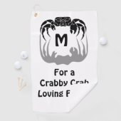 Ghost Crab Silhouette Casting a Shadow Monogram Golfhandtuch (Insitu)