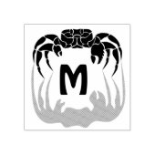 Ghost Crab Silhouette Casting a Shadow Monogram Gummistempel (Prägung)