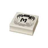 Ghost Crab Silhouette Casting a Shadow Monogram Gummistempel (Stempel)