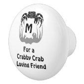 Ghost Crab Silhouette Casting a Shadow Monogram Keramikknauf (Rechts)