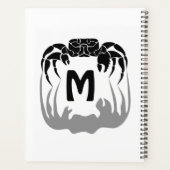 Ghost Crab Silhouette Casting a Shadow Monogram Planer (Rückseite)
