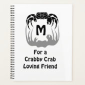 Ghost Crab Silhouette Casting a Shadow Monogram Planer (Vorderseite)