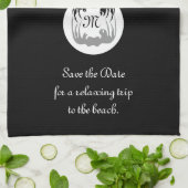 Ghost Crab Silhouette und Shadow Monogram Foto Geschirrtuch (Gefaltet)