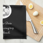 Ghost Crab Silhouette und Shadow Monogram Foto Geschirrtuch (Viertel Falte)