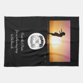 Ghost Crab Silhouette und Shadow Monogram Foto Geschirrtuch (Horizontal)