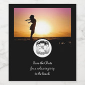 Ghost Crab Silhouette und Shadow Monogram Foto Weinetikett (Einzelnes Label)