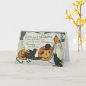 Ghost Crow Kürbislaterne Pumpkin Black Cat Karte (Gelbe Blume)