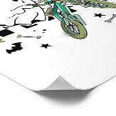 Ghost Cycling Bicycle Bike Retro Halloween-Party C Poster (Ecke)