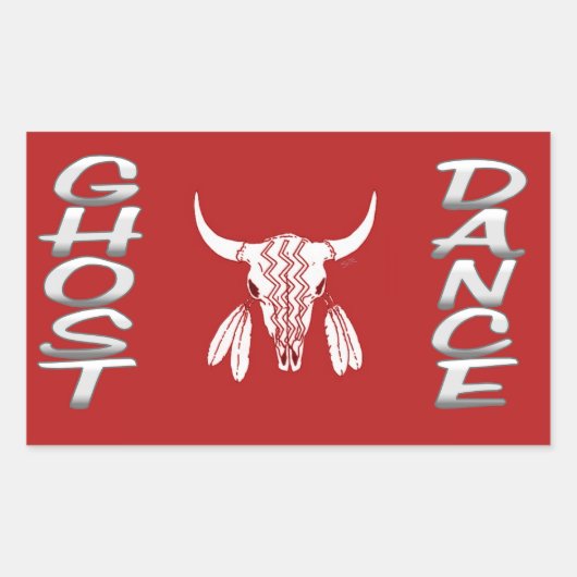 Ghost Dance rechteckiger Aufkleber (Vorderseite)