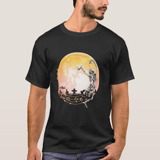 Ghost Dancing Witch Skeletal in a Graveyard T-Shirt (Vorderseite)