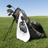 Ghost – Dark Horror Dripping Text Art Golfhandtuch (Gras)