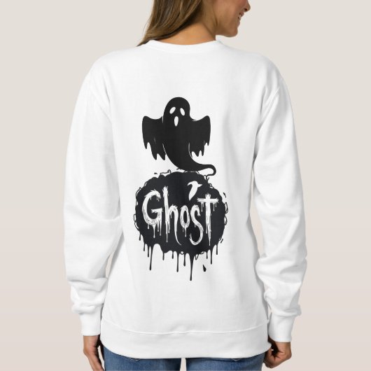Ghost – Dark Horror Dripping Text Art Sweatshirt (Rückseite)