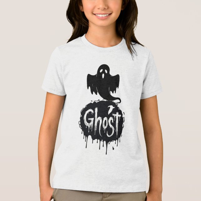 Ghost – Dark Horror Dripping Text Art Tri-Blend Shirt (Vorderseite)