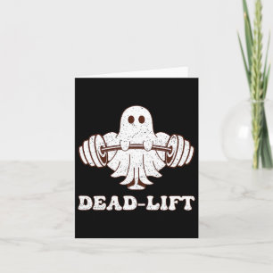 Ghost Dead Lift Groovy Fitness Spooky Funny Hallow Karte