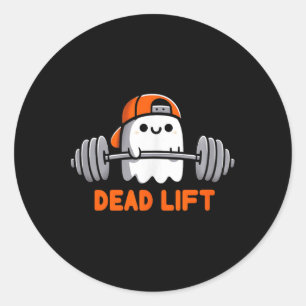 Ghost Dead Lift Halloween Gym Funny Gymer Weightli Runder Aufkleber