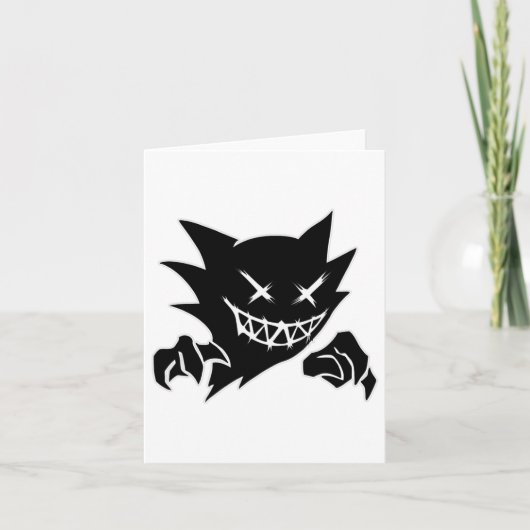 Ghost Demon Sketchy Blackwork Tattoo Flash Karte (Vorderseite)