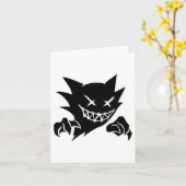 Ghost Demon Sketchy Blackwork Tattoo Flash Karte (Gelbe Blume)