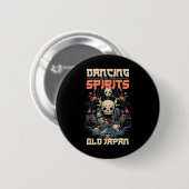 Ghost Demon tanzen mit Geist des alten Japan Yokai Button (Vorne & Hinten)