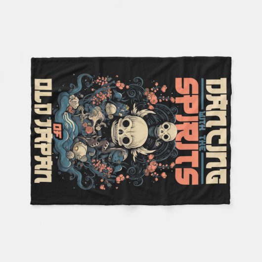 Ghost Demon tanzen mit Geist des alten Japan Yokai Fleecedecke (Vorderseite (Horizontal))