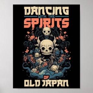 Ghost Demon tanzen mit Geist des alten Japan Yokai Poster