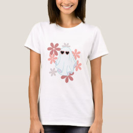 Ghost der niedlichen Blume T-Shirt