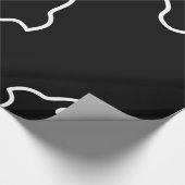 Ghost der weißen Kontur im Schwarzen Hintergrund Geschenkpapier (Ecke)